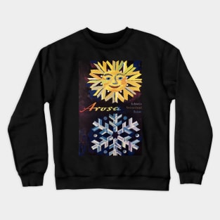 Arosa,Switzerland, Ski Travel Poster Crewneck Sweatshirt